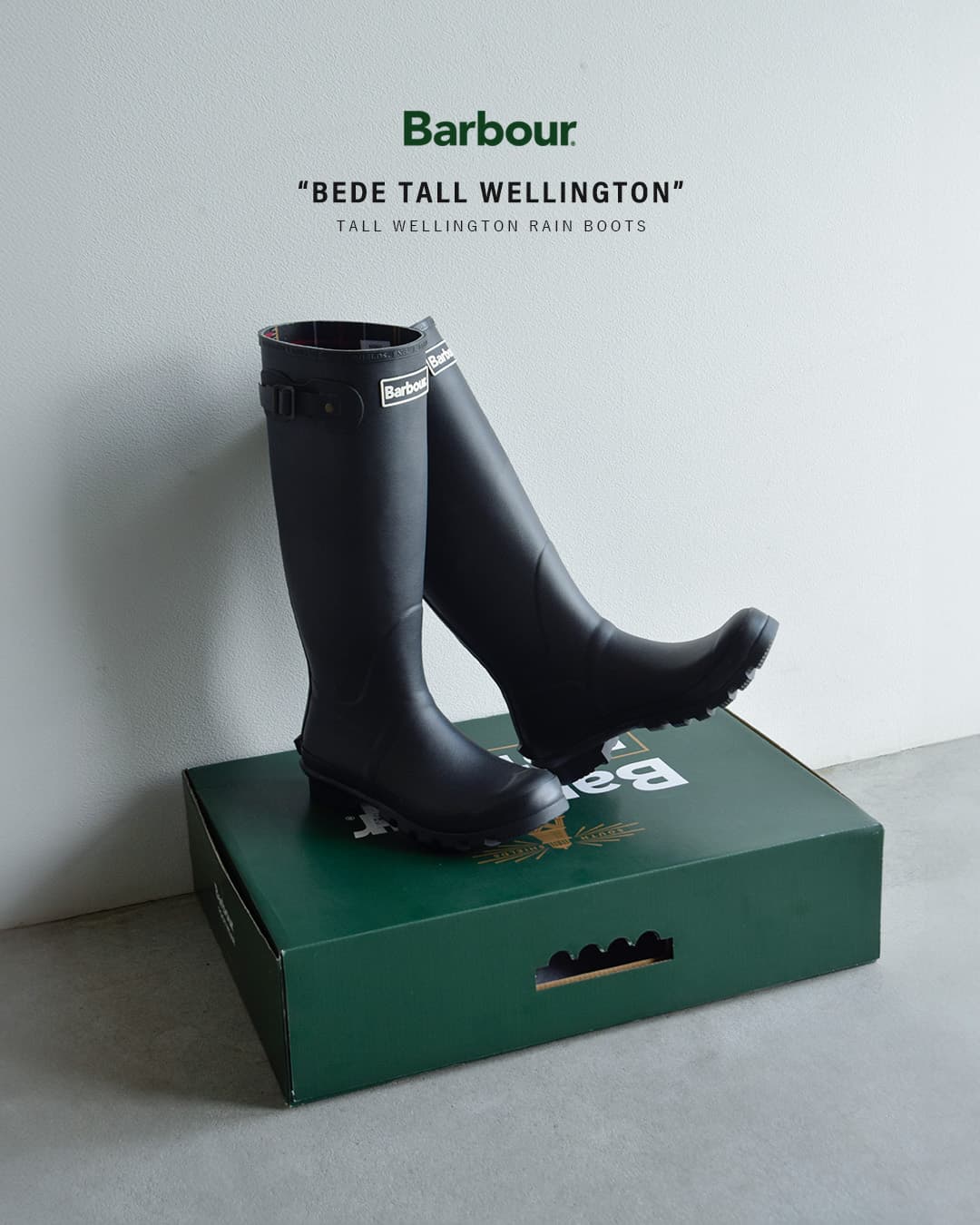 Barbour バブアー トール ウェリントン レイン ブーツ “BEDE tall