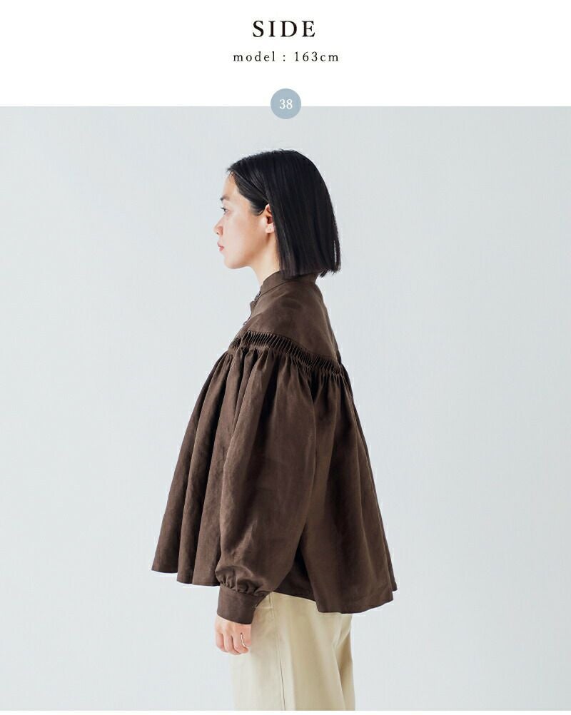 Scye サイ リネン キャンブリック タック ブラウス 60/1Linen Cambric