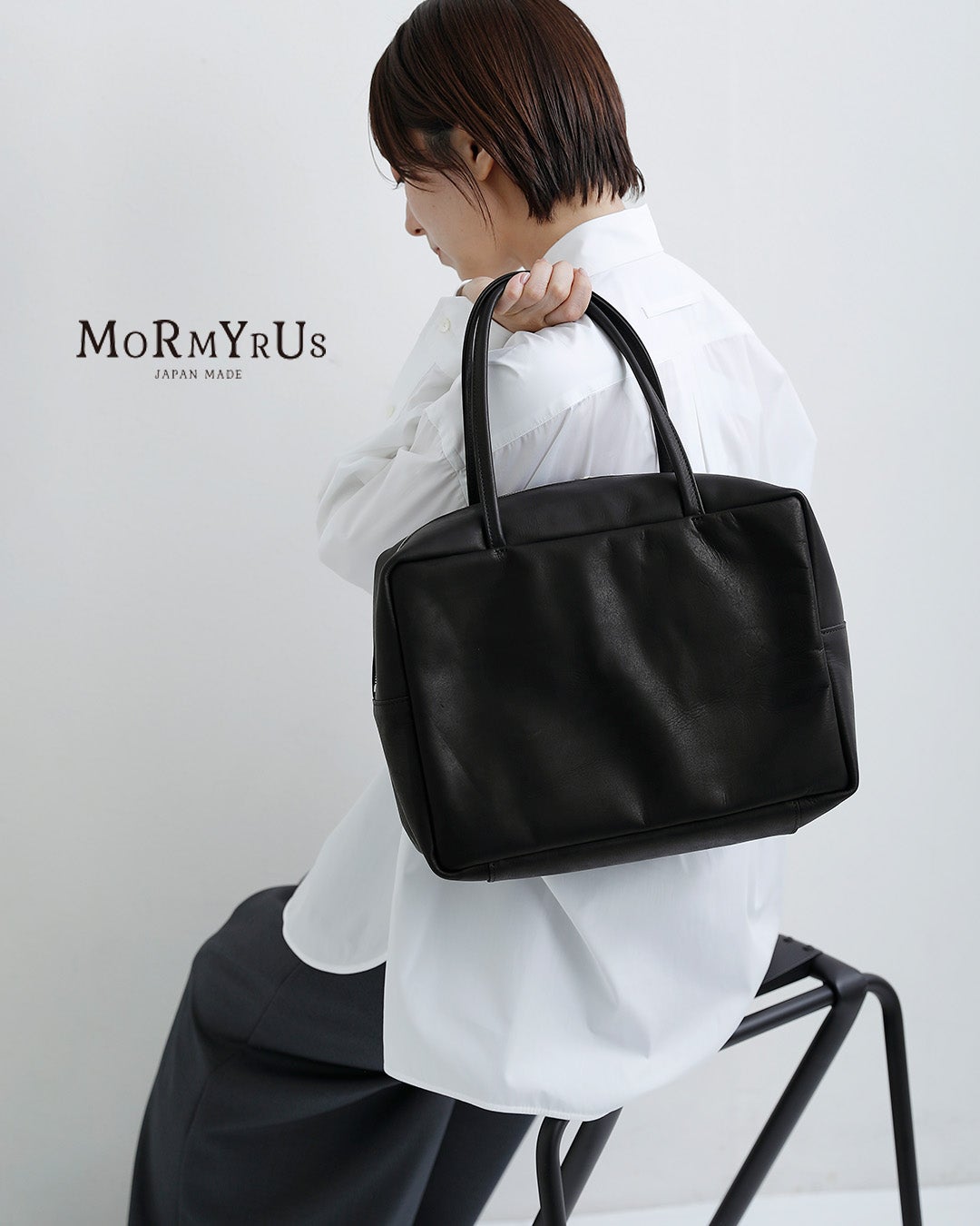 mormyrus モルミルス プレスドルースターレザー スクエア ハンドバッグ