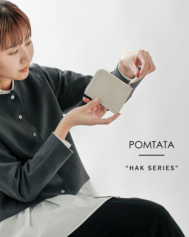 新品同様  ポンタタ  財布 楽天市場】POMTATA ポンタタ エンボスレザーLジップショートウォレット