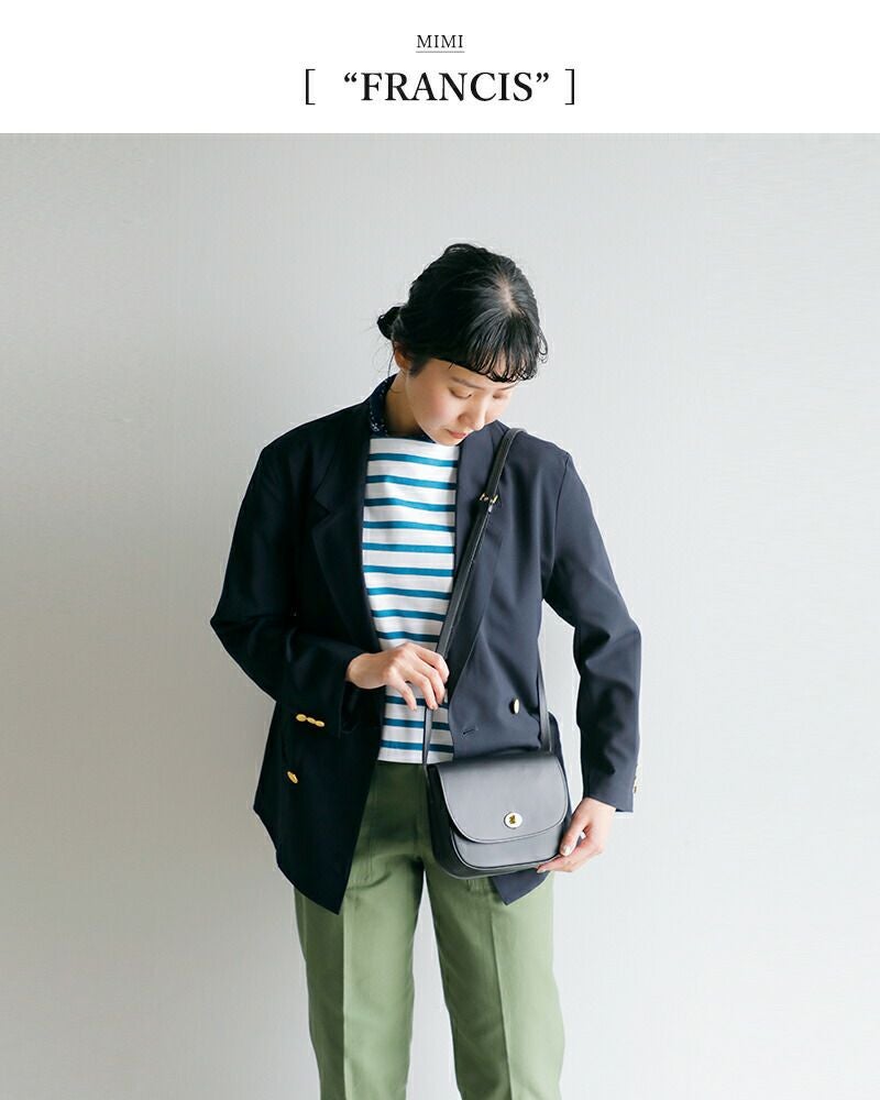 Mimi ミミ グレイン ベジタブル タンニンレザー ショルダーバッグ