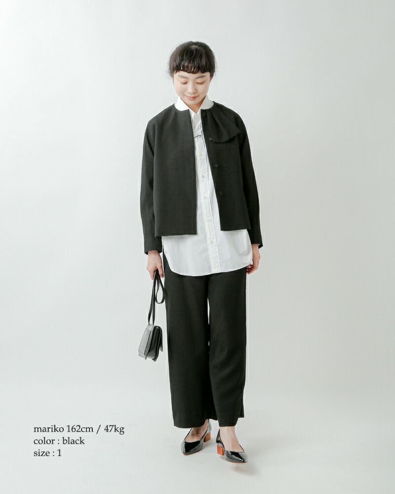 nooy ヌーイ ブークレ ジャガード ハンカチーフ ジャケット fjk05-fn