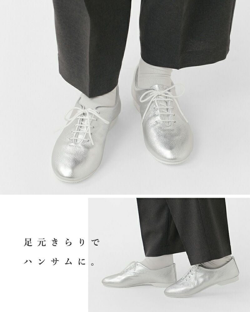 CROWN クラウン メタリック レースアップ レザー シューズ jazz-mn