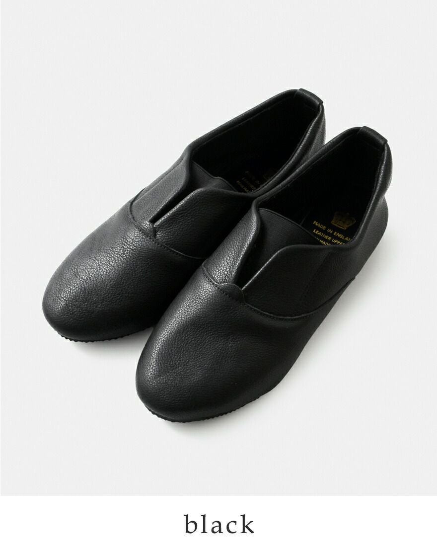 CROWN クラウン レザー フラット ジャズ シューズ elastictongue-ms