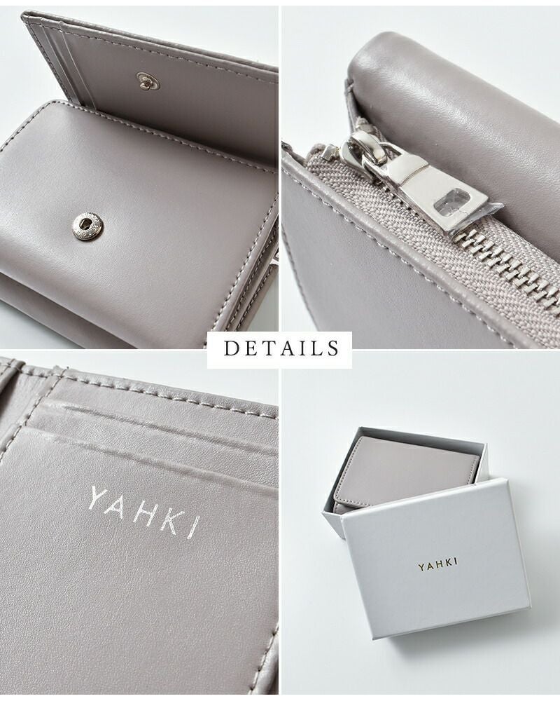 B&amp;Y 別注　YHAKI  レザーミニウォレット YAHKI（ヤーキ） スムースレザー コンパクト ウォレット / レディース