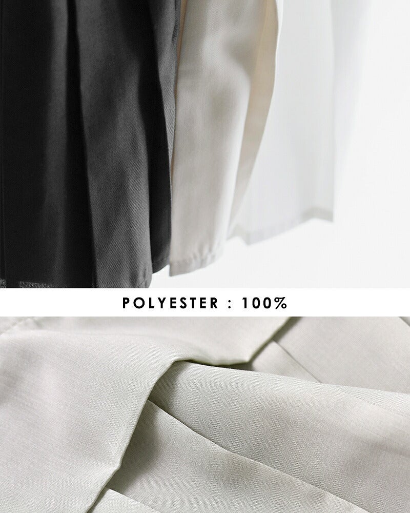 whyto ホワイト スタンドカラー 裾プリーツ ブラウス “hem pleats