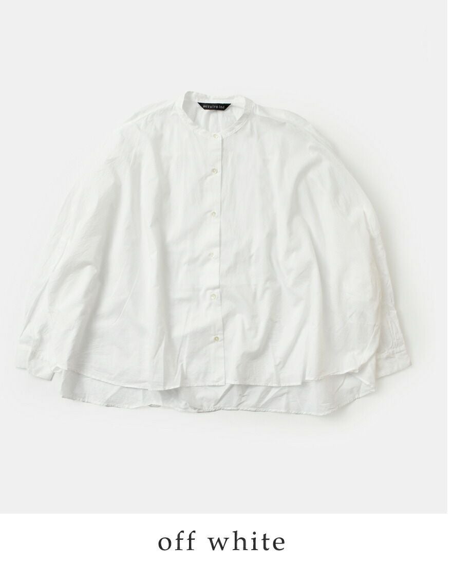 ミズイロインド mizuiro ind コットン バックギャザー ワイド シャツ 1