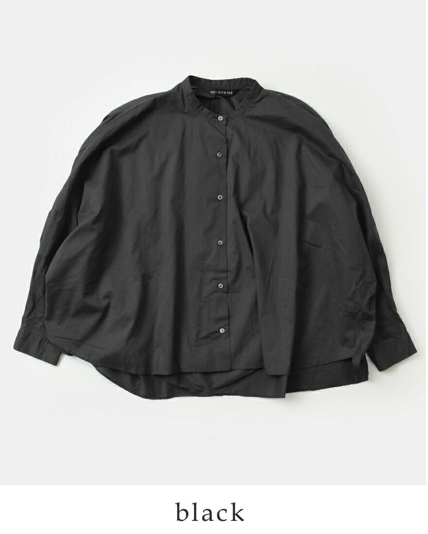 ミズイロインド mizuiro ind コットン バックギャザー ワイド シャツ 1