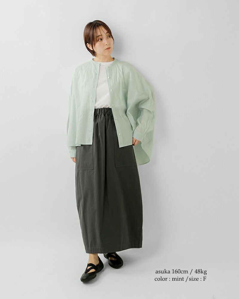 ミズイロインド mizuiro ind コットン バックギャザー ワイド シャツ 1