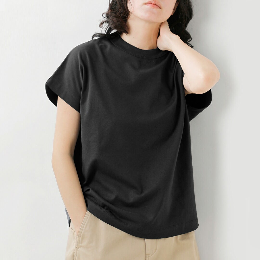 トラバイユマニュアル ミディ天竺 ビッグ Tシャツ 半袖 ブルー 220411E TRAVAIL MANUEL（トラバイユマニュアル） ミディ天竺ビッグスリットT