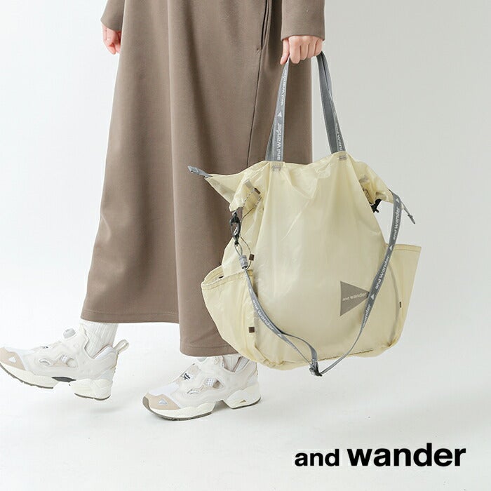 and wander/アンドワンダー　sil tote bag　シルトートバッグ and wander アンドワンダー シル トートバッグ sil tote bag 574