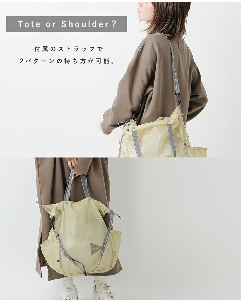 and wander アンドワンダー シル トートバッグ sil tote bag 574