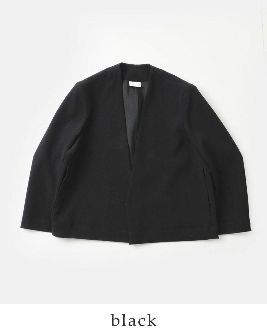 【美品】brusco.k ブルスコ ノーカラージャケット コットン ブラック 美品】brusco.k ブルスコ ノーカラージャケット コットン ブラックの