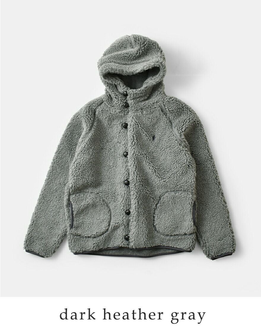 Gymphlex ジムフレックス くるみボタン ボア フーデッド ジャケット j