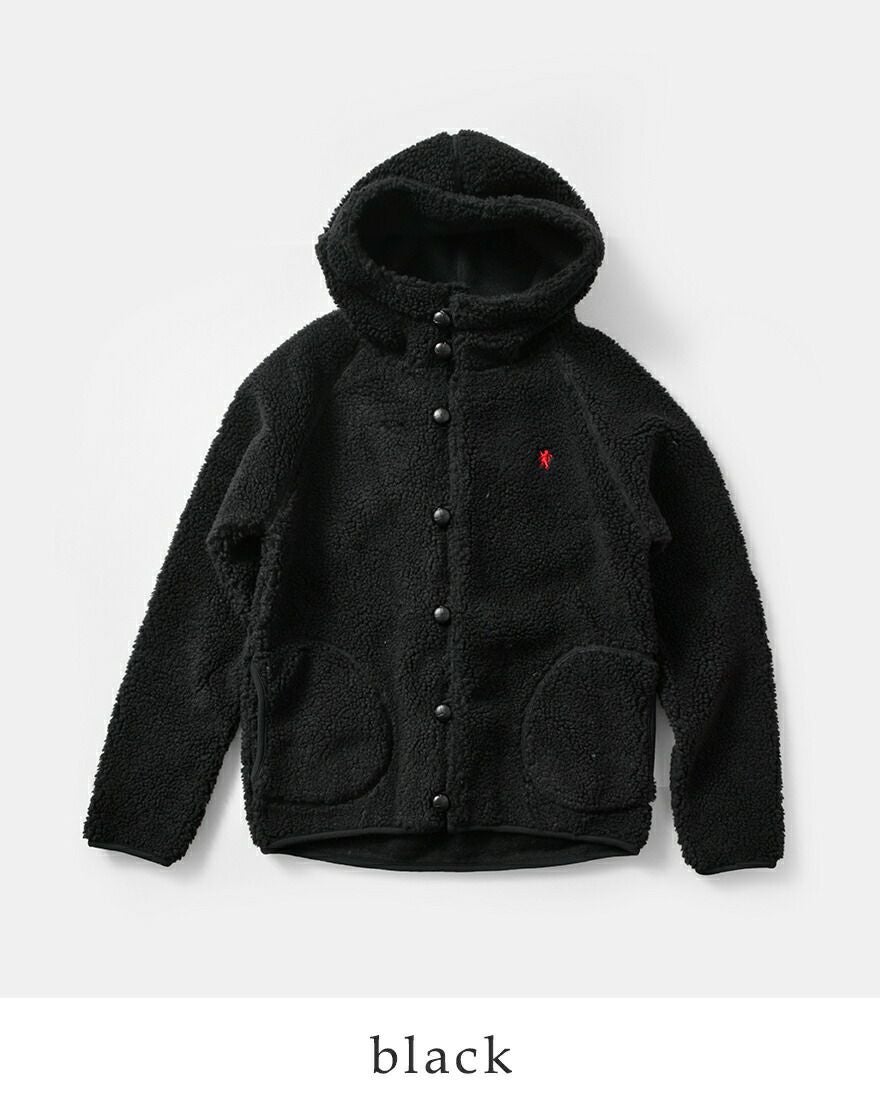 【Gymphlex】ジムフレックス　くるみボタン ボアフード ジャケット クーポン対象】Gymphlex ジムフレックス くるみボタン ボア フーデッド
