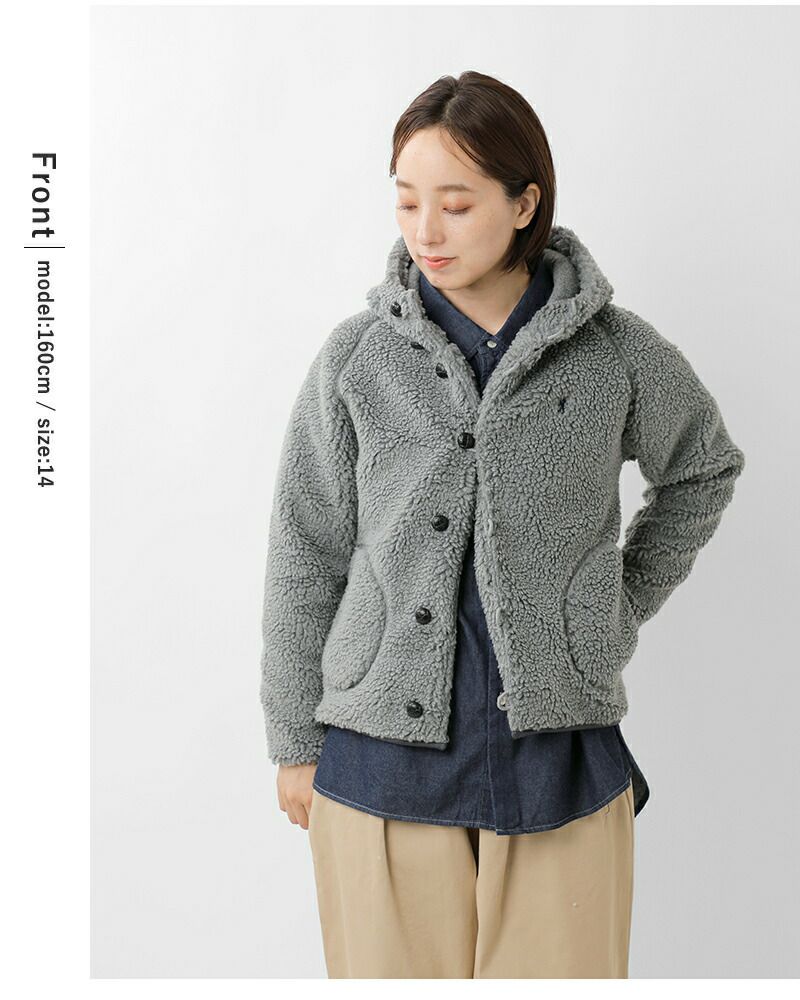 クーポン対象】Gymphlex ジムフレックス くるみボタン ボア フーデッド