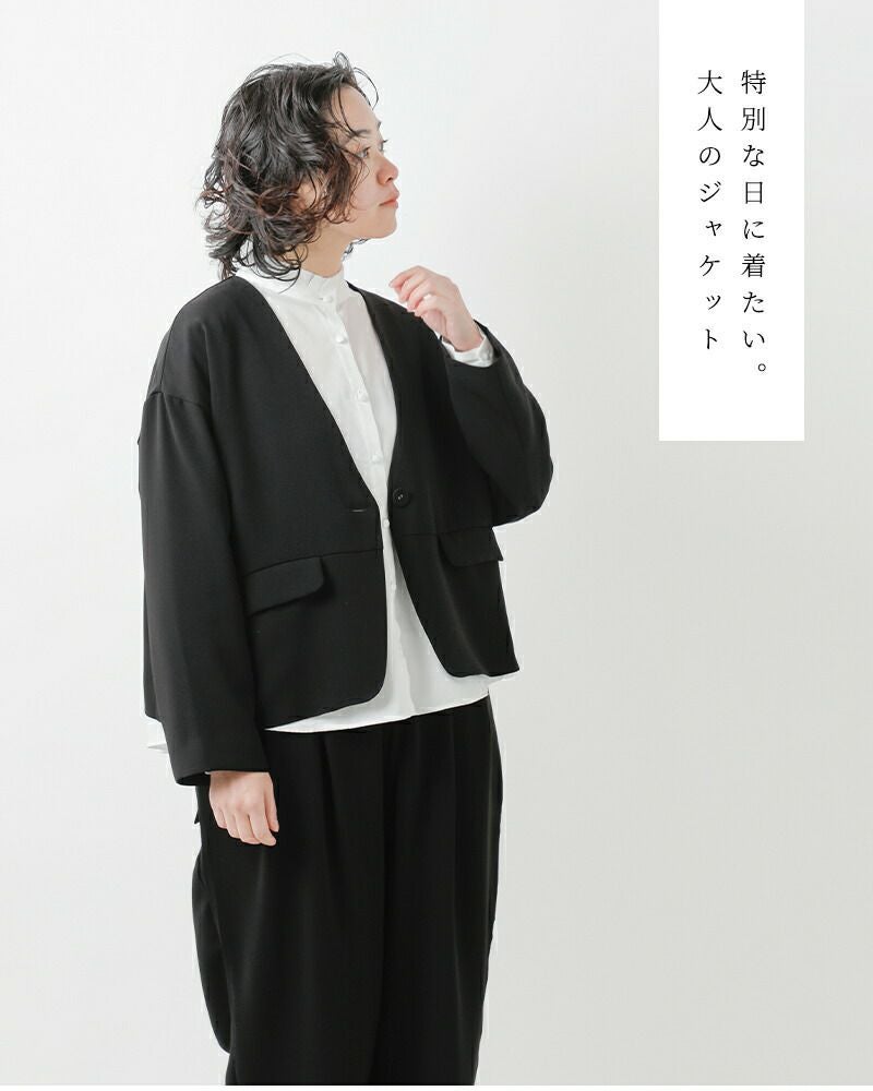 tumugu ツムグ　ノーカラージャケット tumugu ツムグ ソアパール コンパクト ノーカラー ジャケット tb21440a