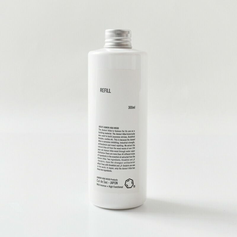 Cul de Sac(カルデサック)ヒバ消臭・抗菌芳香剤 詰め替え用300ml“WILD