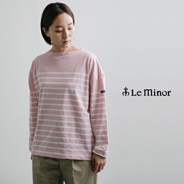 クーポン対象】Le minor ルミノア 薄手 コットン ボーダー 9分袖