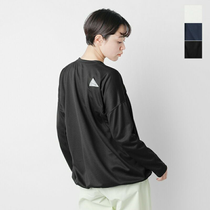 and wander アンドワンダー ドライ ジャージー ロングスリーブ Tシャツ