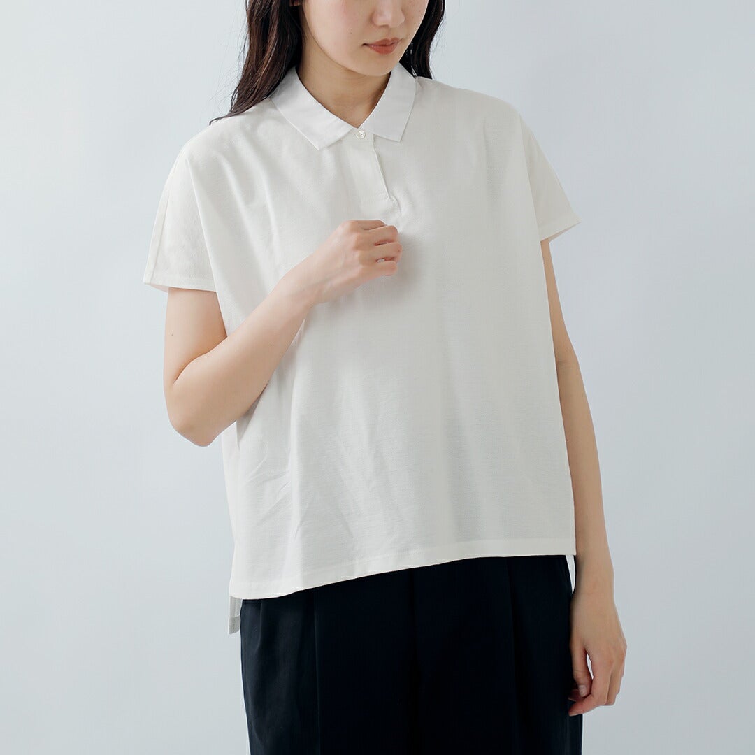 MidiUmi ミディウミ コットン ポロ ノースリーブ プルオーバー polo n