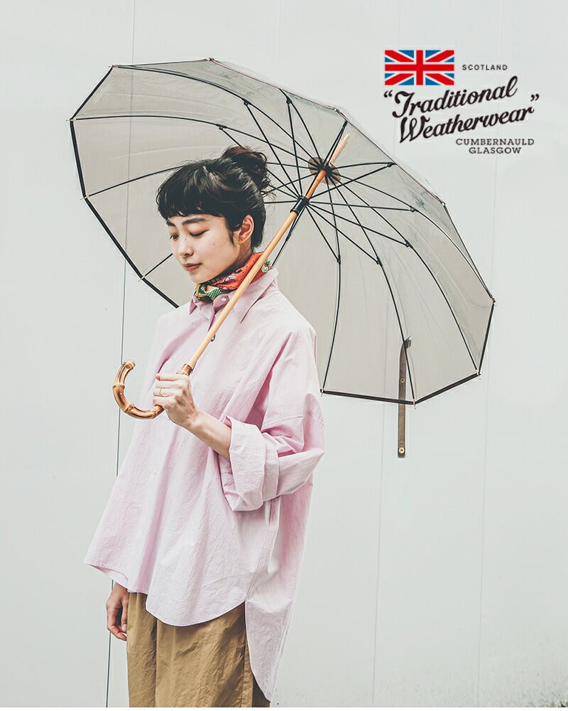 トラディショナルウェザーウェア BAMBOO CLEAR UMBRELLA 黒 Traditional Weatherwear（トラディショナル ウェザーウェア） クリア