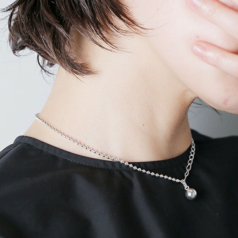 aura オーラ シルバー925 アシンメトリー ボール ネックレス“asymmetry