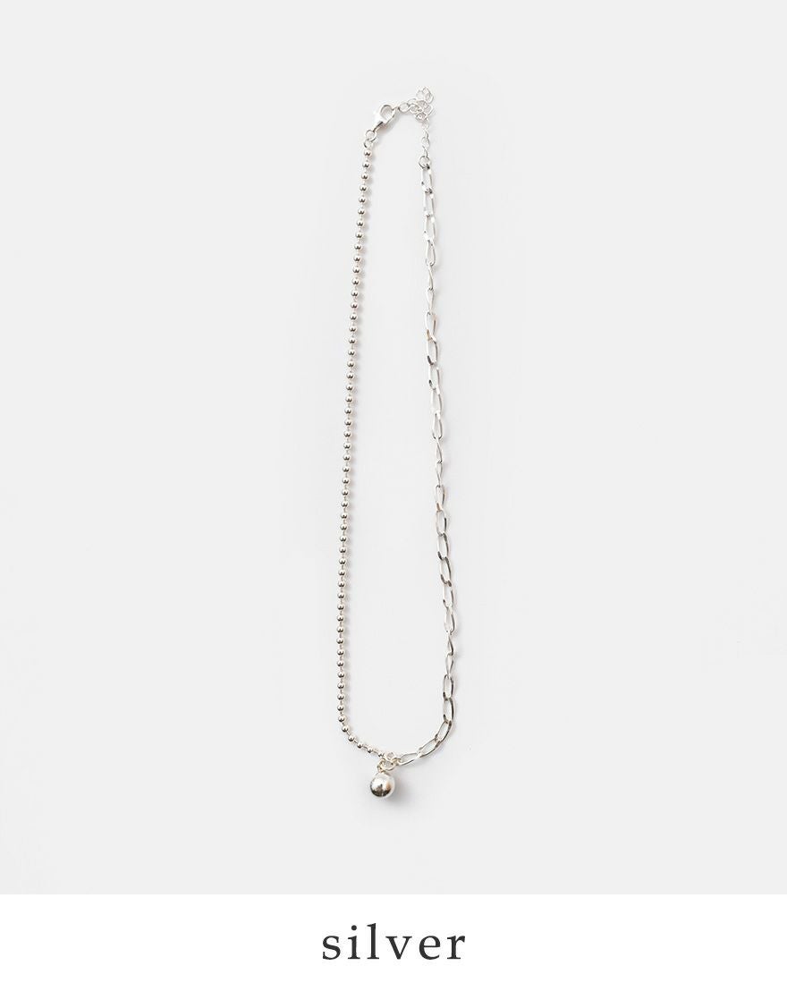aura オーラ シルバー925 アシンメトリー ボール ネックレス“asymmetry