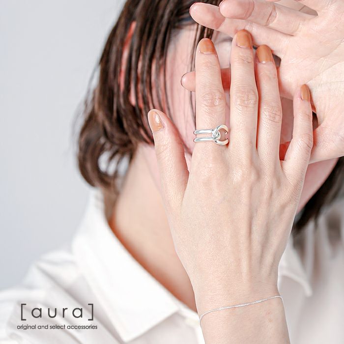 aura オーラ シルバー925 ハンドシェイク リング“handshake ring” a