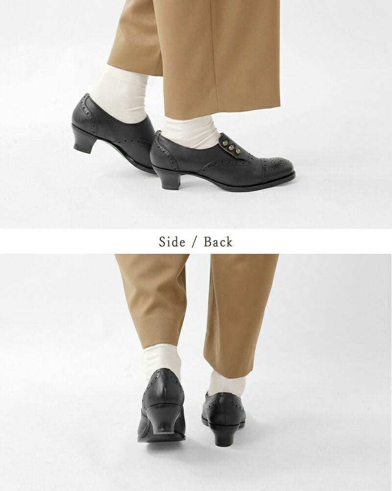 plus by chausser プリュスバイショセ カウレザー ボタン シューズ pc