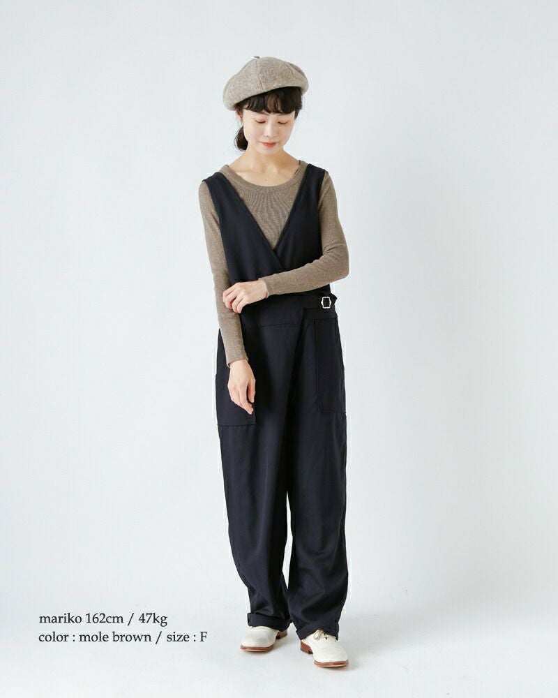 tumugu ツムグ コットン リブニット Uネック ロングスリーブ プル
