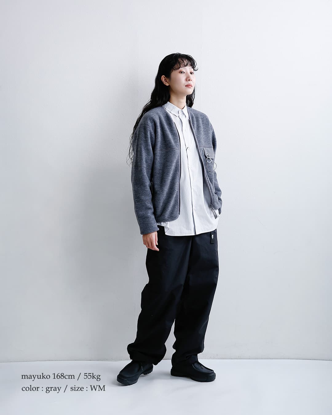 and wander アンドワンダー ウール フリース カーディガン wool fleece