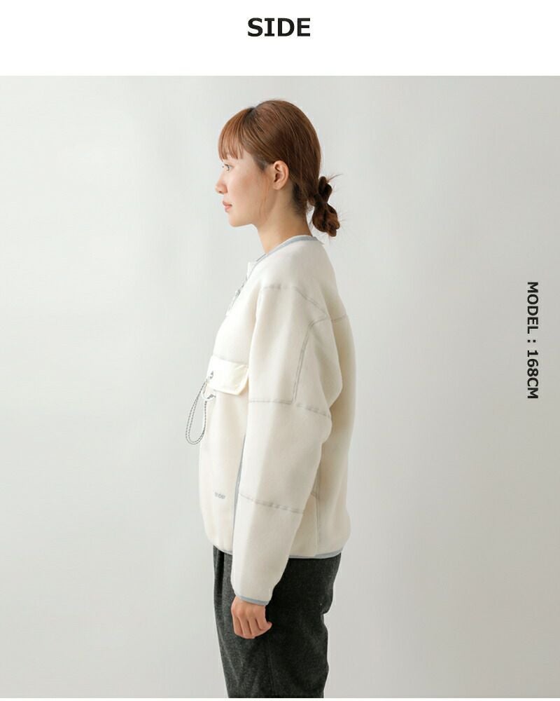 and wander アンドワンダー ウール フリース カーディガン “wool