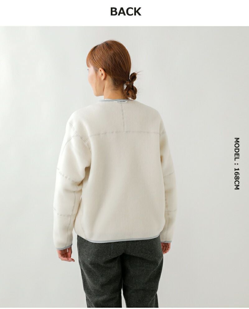 and wander アンドワンダー ウール フリース カーディガン “wool