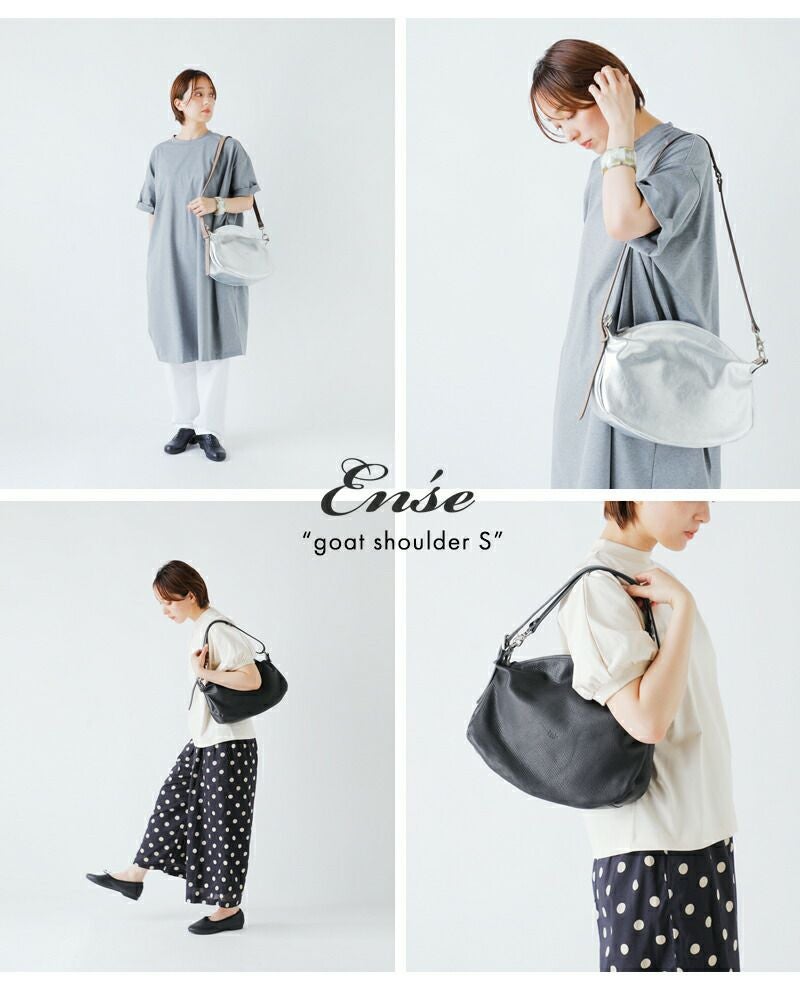 Ense アンサ ゴートレザー ショルダーバッグ S “goat shoulder S” gl