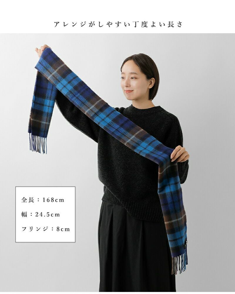 イギリス製ビンテージ SCOTロイヤルスコット チェックモヘアショール ビンテージ 英国製 Royal Scot チェック モヘヤ パイル マフラー