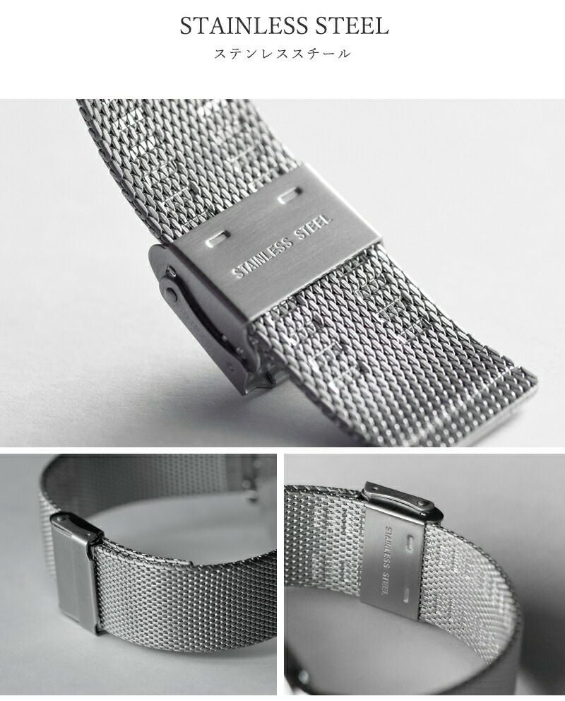 sazare サザレ ステンレス スチール ストラップ シルバー メッシュ
