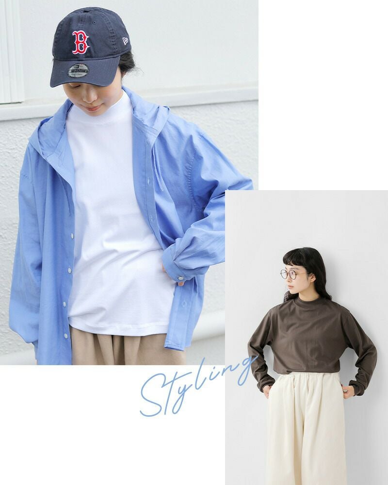 LIFiLL リフィル コットニー 天竺 モックネック ロングスリーブ T