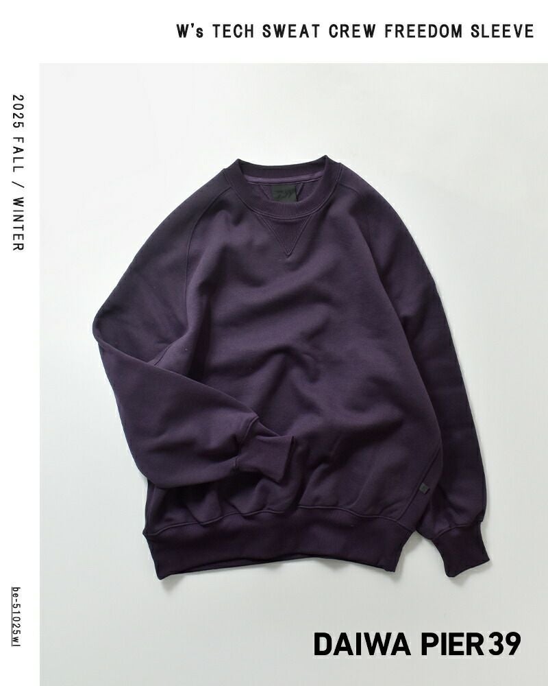 DAIWA PIER39 / ダイワピアサーティンナイン | W's TECH SWEAT CREW FREEDOM SLEEVE クルーネック トレーナー | M | グレー | レディース DAIWA PIER39 