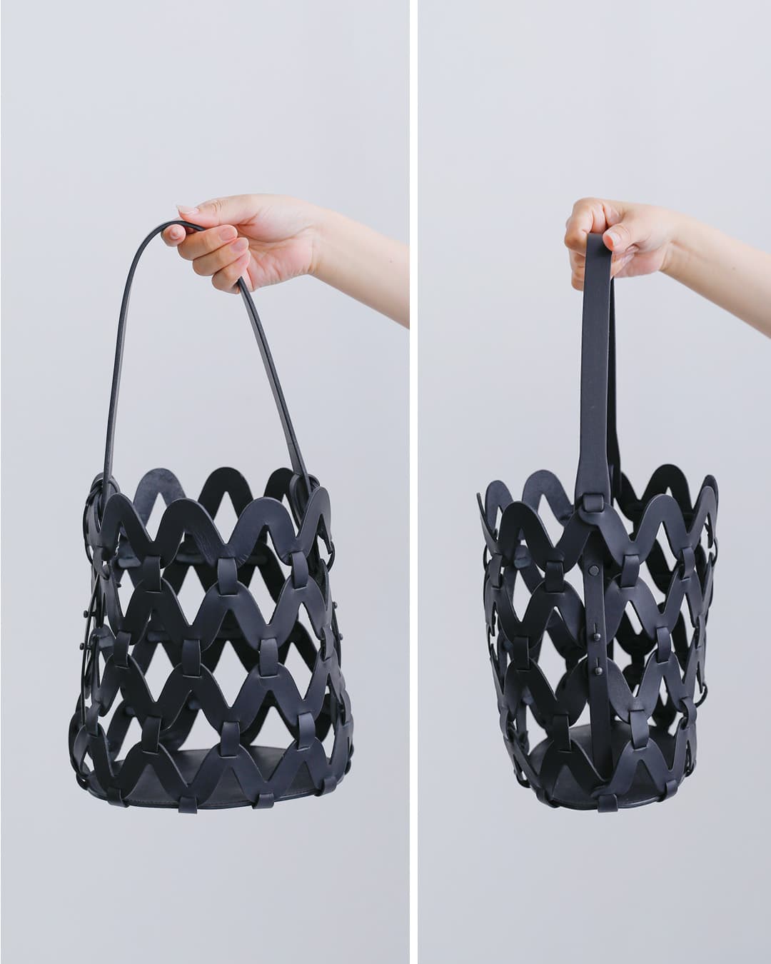 Ense アンサ ステアレザー 2way ショルダー かご バッグ “sukashi 2way