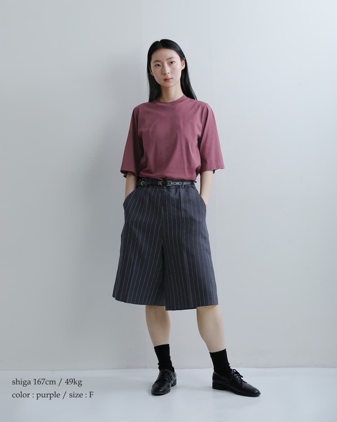 LOEFF ロエフ スビンコットン天竺 5分袖 クルーネック Tシャツ 8817-6