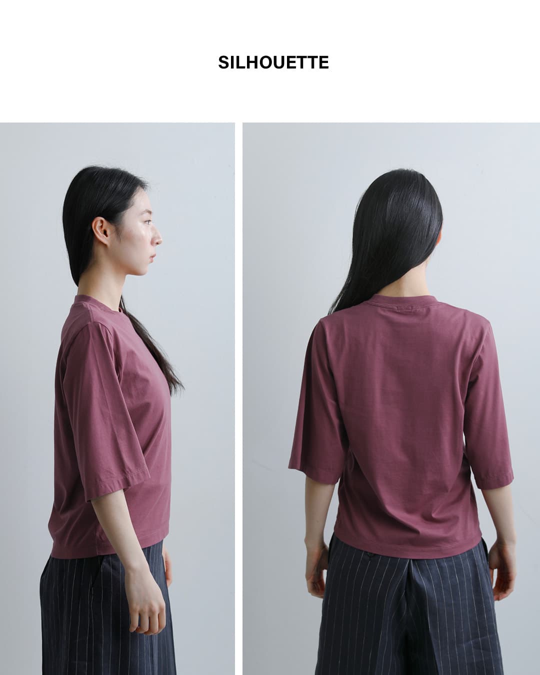 LOEFF ロエフ スビンコットン天竺 5分袖 クルーネック Tシャツ 8817-6