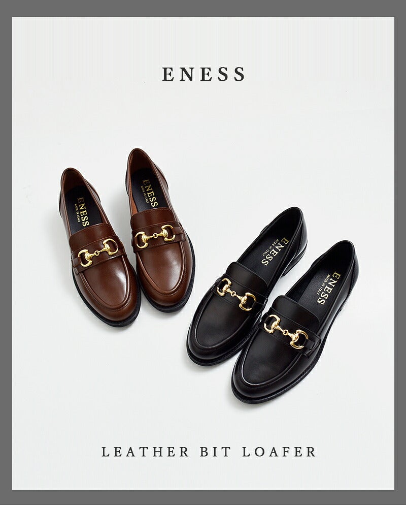 クーポン対象】eness エネス レザー ビットローファー st-1144 2026ss