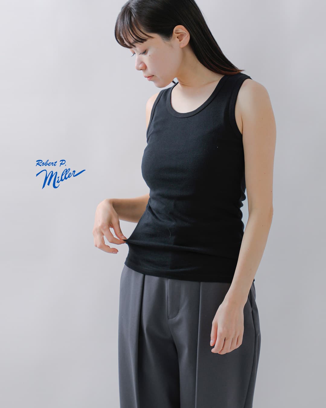 ゆうパケット選択可】MILLER ミラー コットン パネルリブ タンクトップ