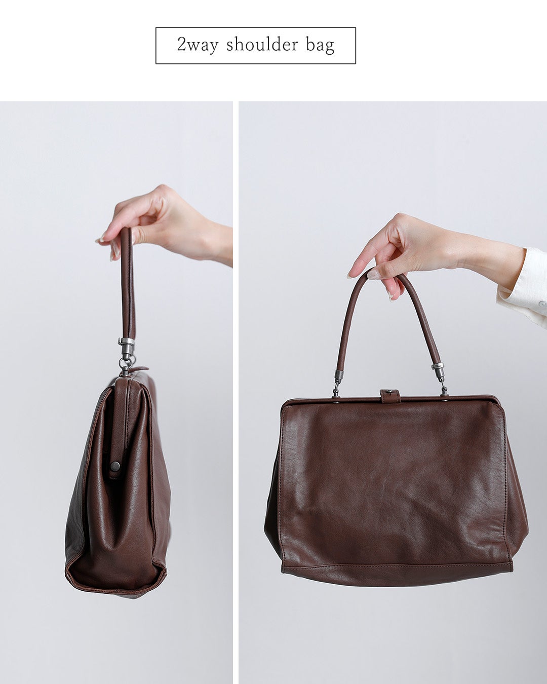 クリスチャン ポー CHRISTIAN PEAU シボ 本革 バッグ　ブラウン CHRISTIAN PEAU クリスチャンポー カウレザー 2way ショルダーバッグ M