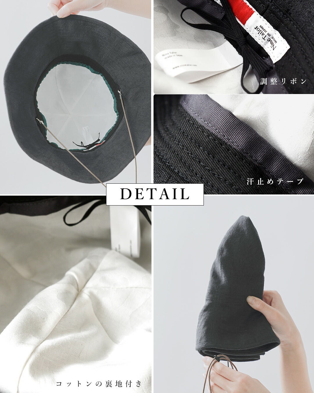 Nine Tailor ナインテイラー ベルギーリネン ハット Canna Hat n-1074