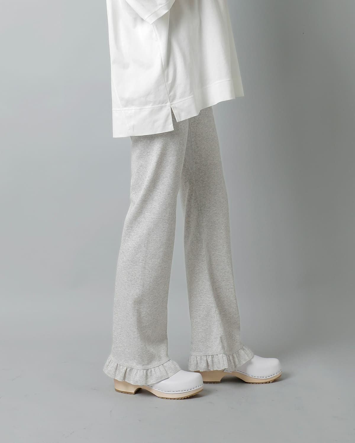 RHODOLIRION ロドリリオン コットン リブ フリル パンツ “Ribbed Frill