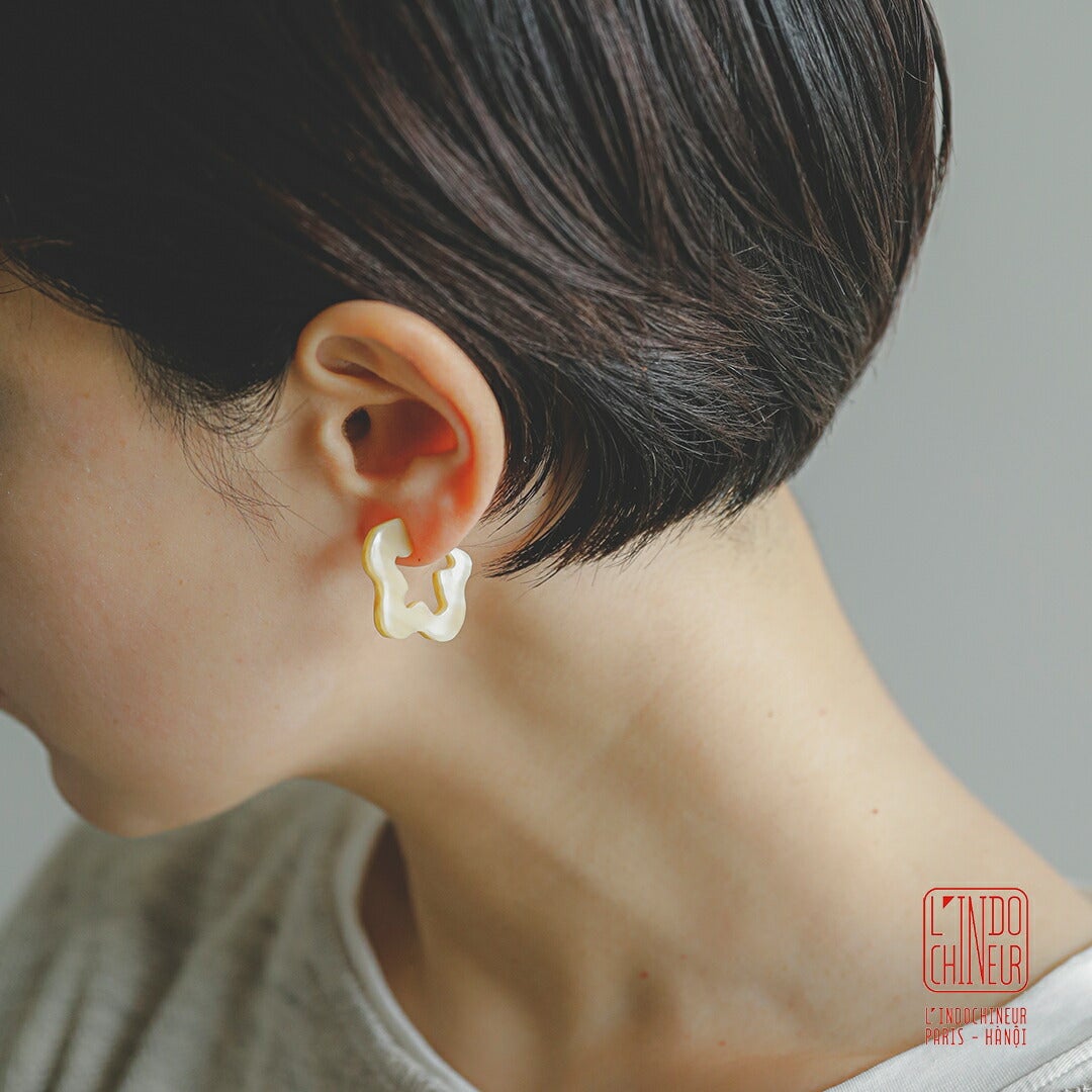 L'INDOCHINEUR ランドシヌール ハンドメイド ホーン ピアス bjx961-2a