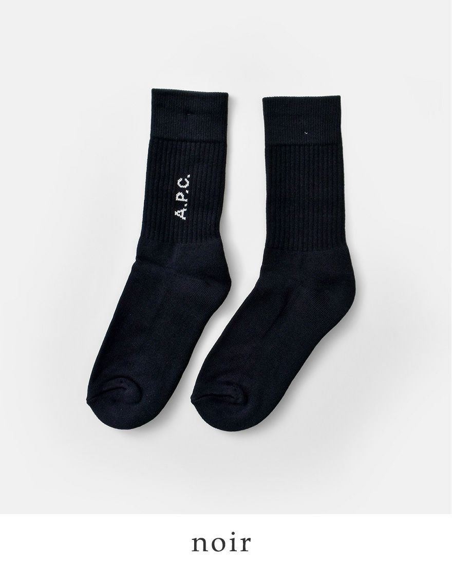 A.P.C. アー ペー セー ロゴ リブ クルーソックス 靴下 “CHAUSETTE