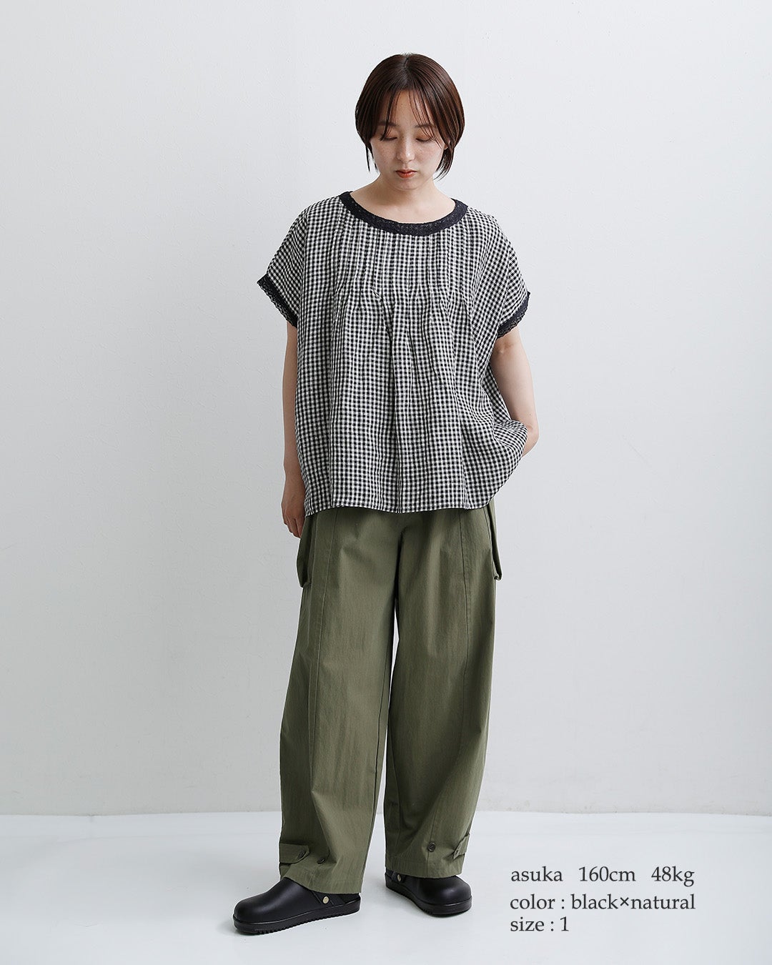 20%OFF】SOIL ソイル リネン ギンガムチェック ボートネック